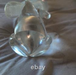 Vintage Murano Formia Glass Cockatoo Bird Sculpture White Gold 12 x 9.5