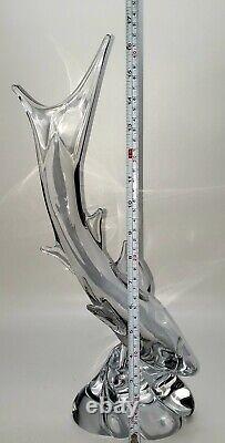 Vintage Murano Formia Vetri Clear Art Glass Shark 16.5 MCM