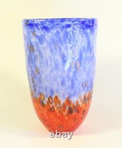 Vintage Murano Franco Moretti Signed Art Glass Vase Made In Italy