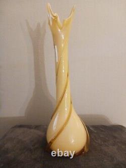 Vintage Murano Fratelli Betti HAZE YELLOW Blown Glass Vase