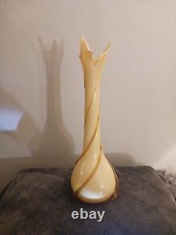 Vintage Murano Fratelli Betti HAZE YELLOW Blown Glass Vase