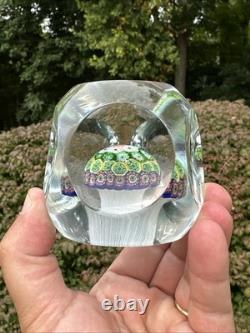 Vintage Murano Fratelli Toso Art Glass Paperweight Millefiori Mushroom Torsade