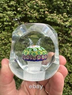 Vintage Murano Fratelli Toso Art Glass Paperweight Millefiori Mushroom Torsade