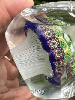 Vintage Murano Fratelli Toso Art Glass Paperweight Millefiori Mushroom Torsade