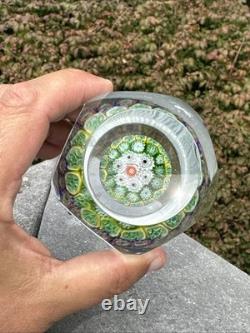 Vintage Murano Fratelli Toso Art Glass Paperweight Millefiori Mushroom Torsade