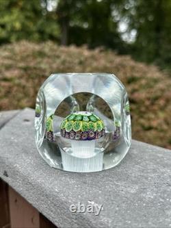 Vintage Murano Fratelli Toso Art Glass Paperweight Millefiori Mushroom Torsade