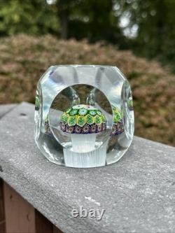Vintage Murano Fratelli Toso Art Glass Paperweight Millefiori Mushroom Torsade