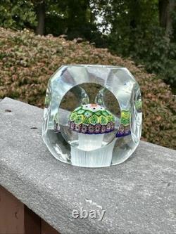 Vintage Murano Fratelli Toso Art Glass Paperweight Millefiori Mushroom Torsade
