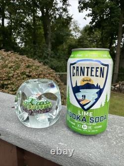 Vintage Murano Fratelli Toso Art Glass Paperweight Millefiori Mushroom Torsade