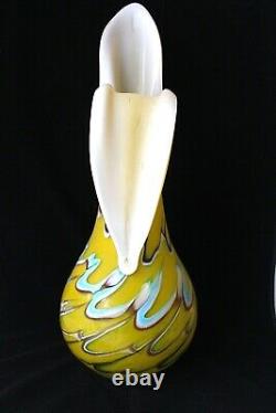 Vintage Murano Fratelli Toso/ Baijan glass E. Zareh pulled feathers vase
