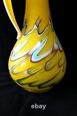 Vintage Murano Fratelli Toso/ Baijan glass E. Zareh pulled feathers vase