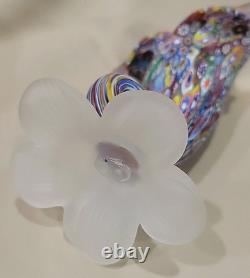 Vintage Murano Fratelli Toso Millefiori Glass Cornucopia Vase 8 3/4 Stunning