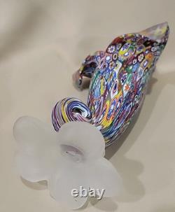 Vintage Murano Fratelli Toso Millefiori Glass Cornucopia Vase 8 3/4 Stunning