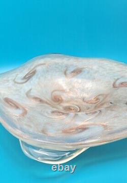 Vintage Murano Fratelli Toso'Starry Night' Studio Art Glass Centerpiece Bowl