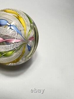 Vintage Murano Fratelli Toso Zanfirico Latticino Glass Paperweight Twist Ribbon