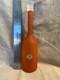 Vintage Murano Frosted Orange Glass Decanter Bottle Italy with White Stopper