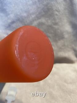 Vintage Murano Frosted Orange Glass Decanter Bottle Italy with White Stopper