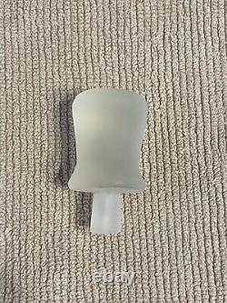 Vintage Murano Frosted Orange Glass Decanter Bottle Italy with White Stopper