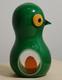 Vintage Murano GREEN BIRD Orange Sommerso Italian Glass Paperweight Sculpture
