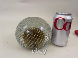 Vintage Murano Galliano Ferro Art Glass Controlled Bubble Bullicante Paperweight