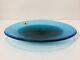 Vintage Murano Galliano Ferro Italy 2 Tone Aqua Blue Art Glass Oval Dish Plate