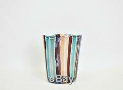 Vintage Murano Gio Ponti Venini A Canne Glass Cup / Vase
