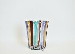 Vintage Murano Gio Ponti Venini A Canne Glass Cup / Vase