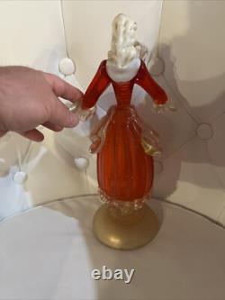 Vintage Murano Glass 12 In. Lady- Read Description