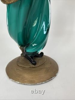 Vintage Murano Glass 14 Figure Black Moroccan Man Turban Fruit Bowl Turquoise