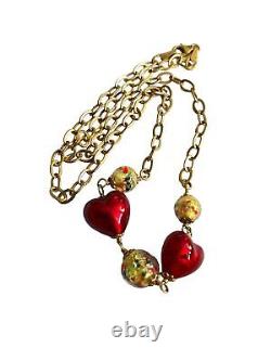 Vintage Murano Glass 14k Gold Venetian Glass Necklace