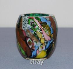 Vintage Murano Glass AVEM Byzantino Tutti Frutti Vase Repaired 2 3/4 0153