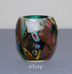 Vintage Murano Glass AVEM Byzantino Tutti Frutti Vase Repaired 2 3/4 0153