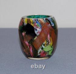 Vintage Murano Glass AVEM Byzantino Tutti Frutti Vase Repaired 2 3/4 0153