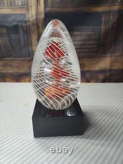 Vintage Murano Glass Abstract spiral ovoid egg-shaped cristalleria d'arte