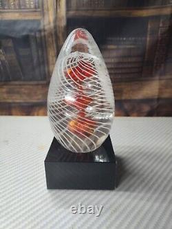 Vintage Murano Glass Abstract spiral ovoid egg-shaped cristalleria d'arte