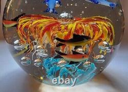 Vintage Murano Glass Aquarium Ball with Dolphin and Anemone Fish