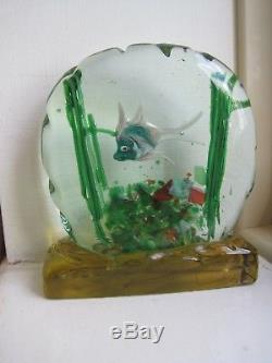 Vintage Murano Glass Aquarium Fish Tank Paperweight