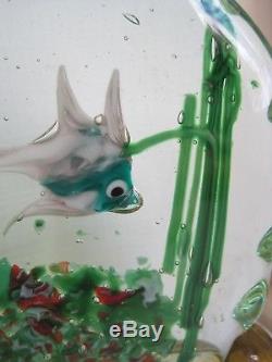 Vintage Murano Glass Aquarium Fish Tank Paperweight