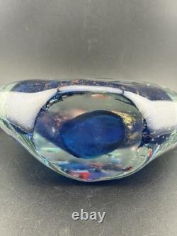 Vintage Murano Glass Aquarium LARGE Paperweight with 19 Tetras Fish MINT