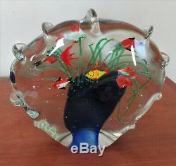 Vintage Murano Glass Aquarium Large Paperweight/ Sculpture over 9 Pounds