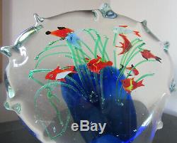 Vintage Murano Glass Aquarium Large Paperweight/ Sculpture over 9 Pounds
