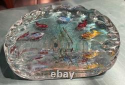 Vintage Murano Glass Aquarium Sculpture. Handcrafted Tropical Fish 6x 7 Heavy