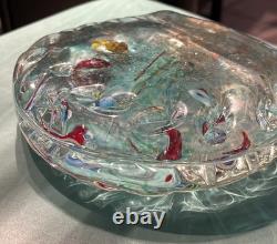 Vintage Murano Glass Aquarium Sculpture. Handcrafted Tropical Fish 6x 7 Heavy