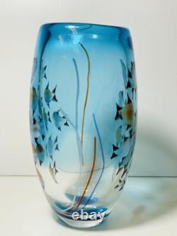 Vintage Murano Glass Aquarium Vase Fish Under Water 8 1/2 22cm
