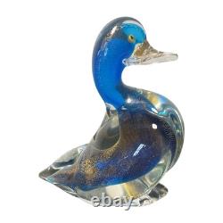 Vintage Murano Glass Archimede Seguso Flavio Poli Style Adventurine Duck Figure