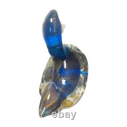 Vintage Murano Glass Archimede Seguso Flavio Poli Style Adventurine Duck Figure
