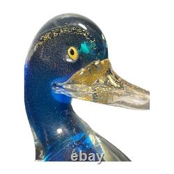 Vintage Murano Glass Archimede Seguso Flavio Poli Style Adventurine Duck Figure