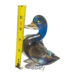 Vintage Murano Glass Archimede Seguso Flavio Poli Style Adventurine Duck Figure