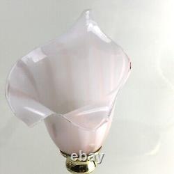 Vintage Murano Glass Art Calla Lily Lamp Mid Century Modern Hand Blown Flowers