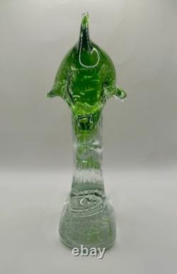 Vintage Murano Glass Art Dolphin 10 Tall